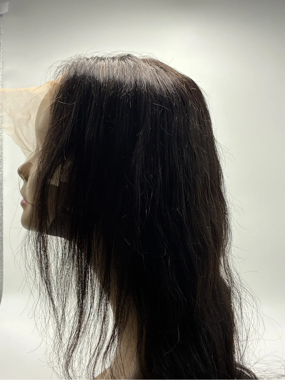 Natural Black Long Wavy Women’s Hairpiece.  Human Hair.  22”